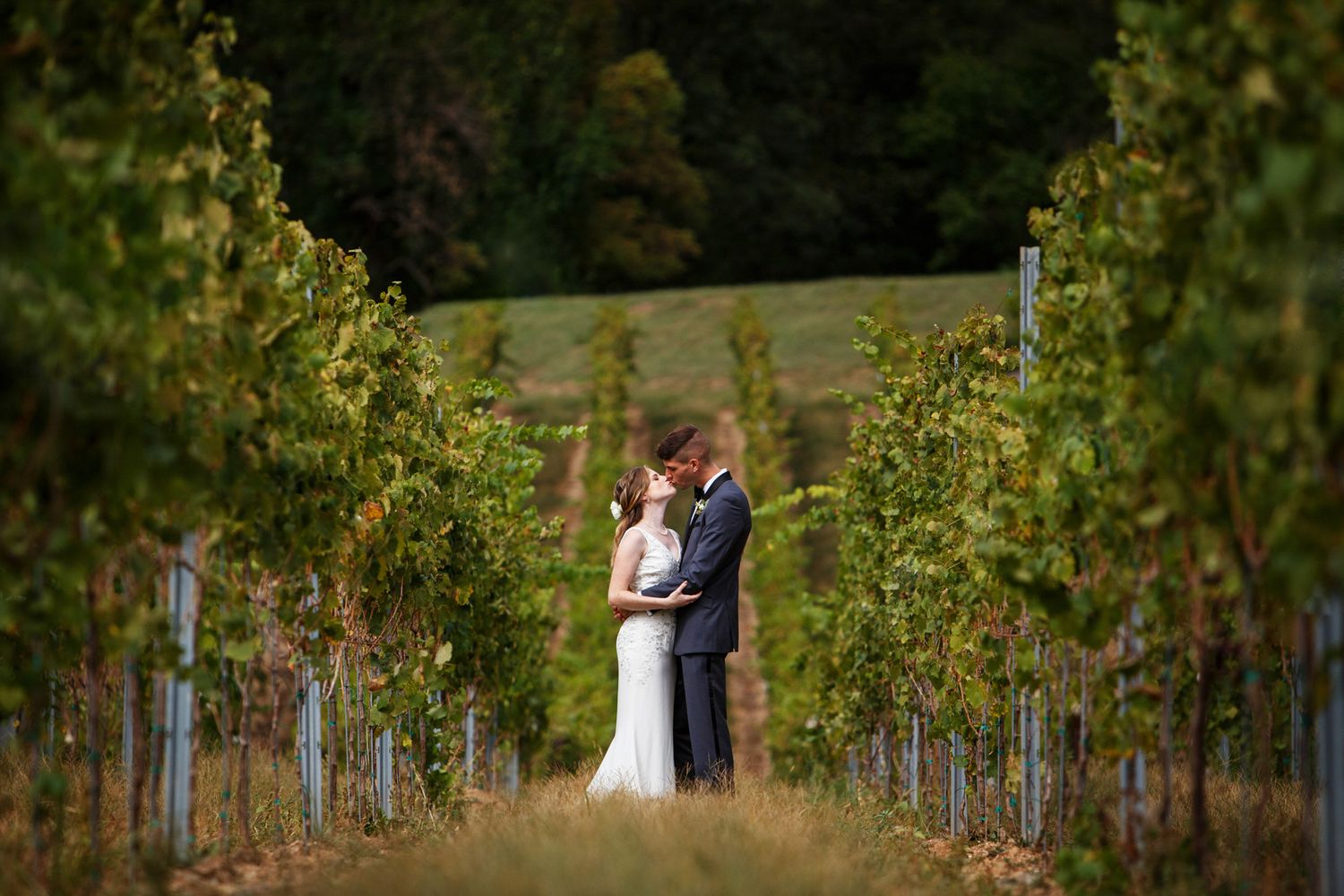 winery wedding couple