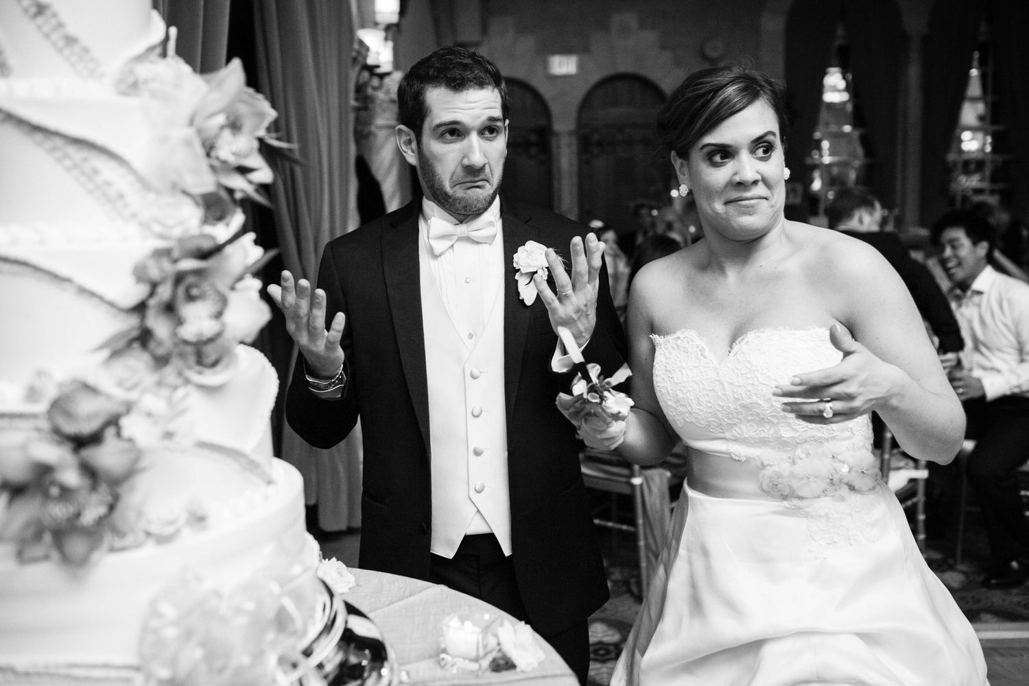 cake cutting at a wedding