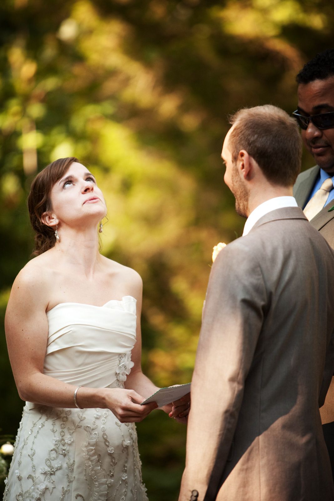 bride trying to compose herself