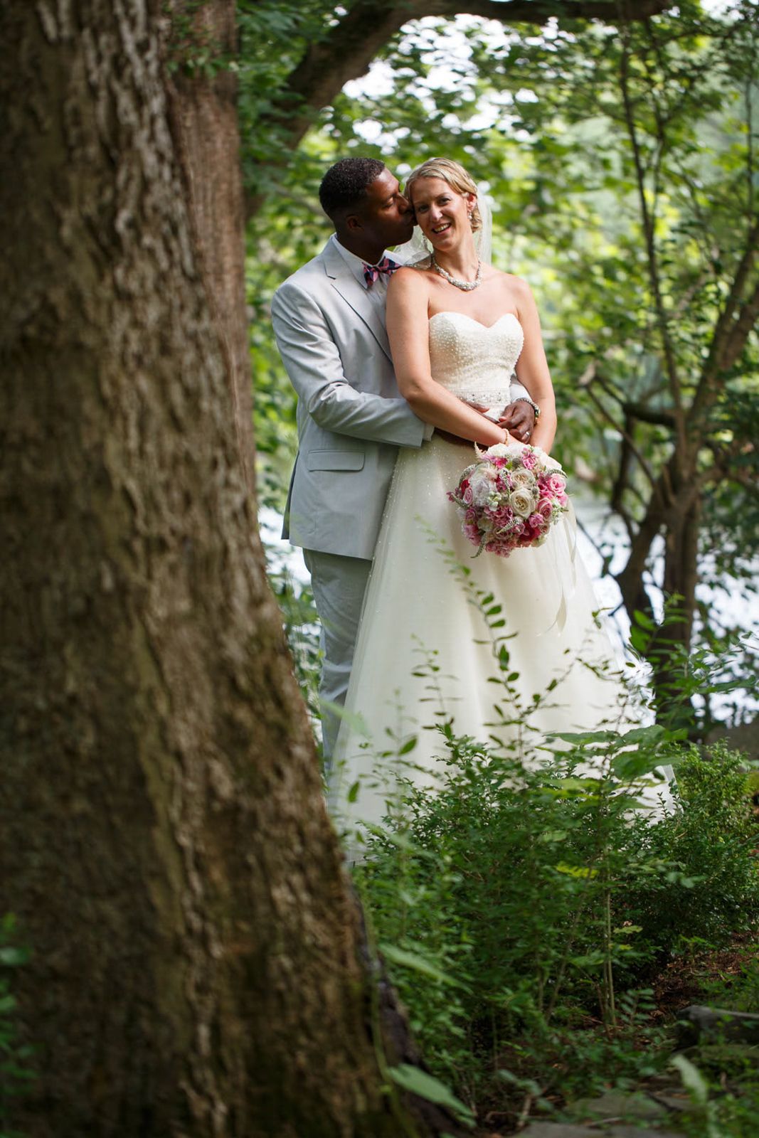 wedding portrait in the woods