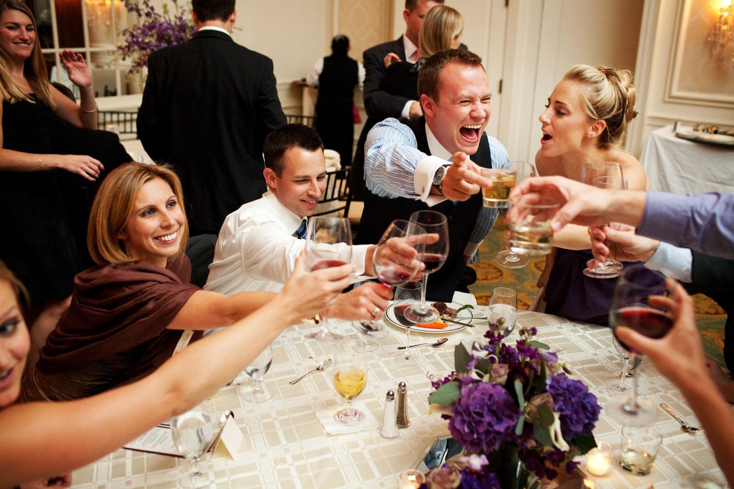 a fun toast at a wedding