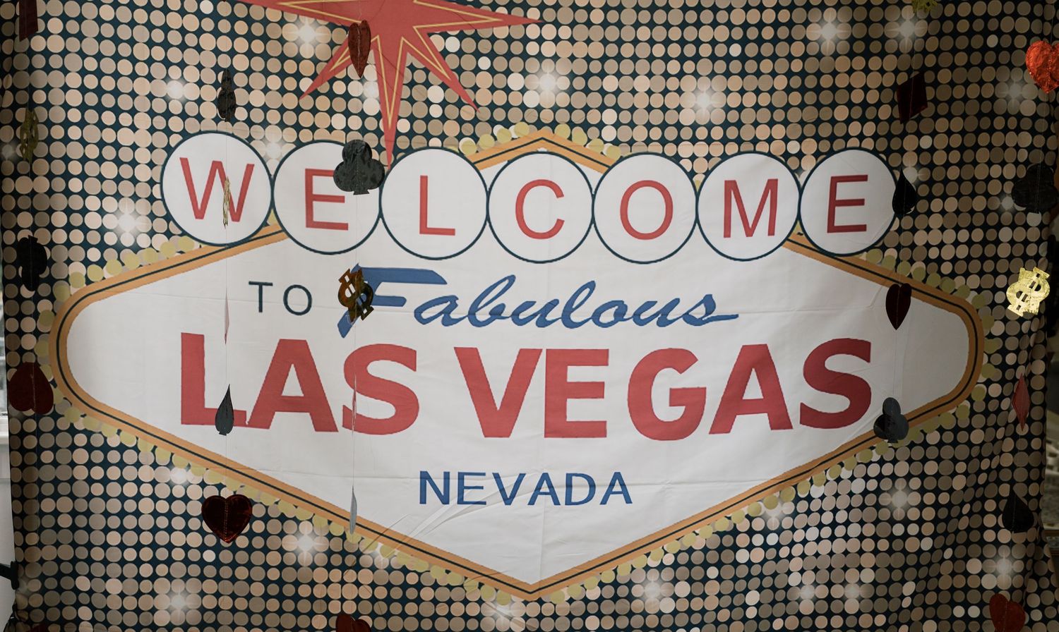 A series of vintage Las Vegas welcome signs with retro typography and designs displayed against a dark background.