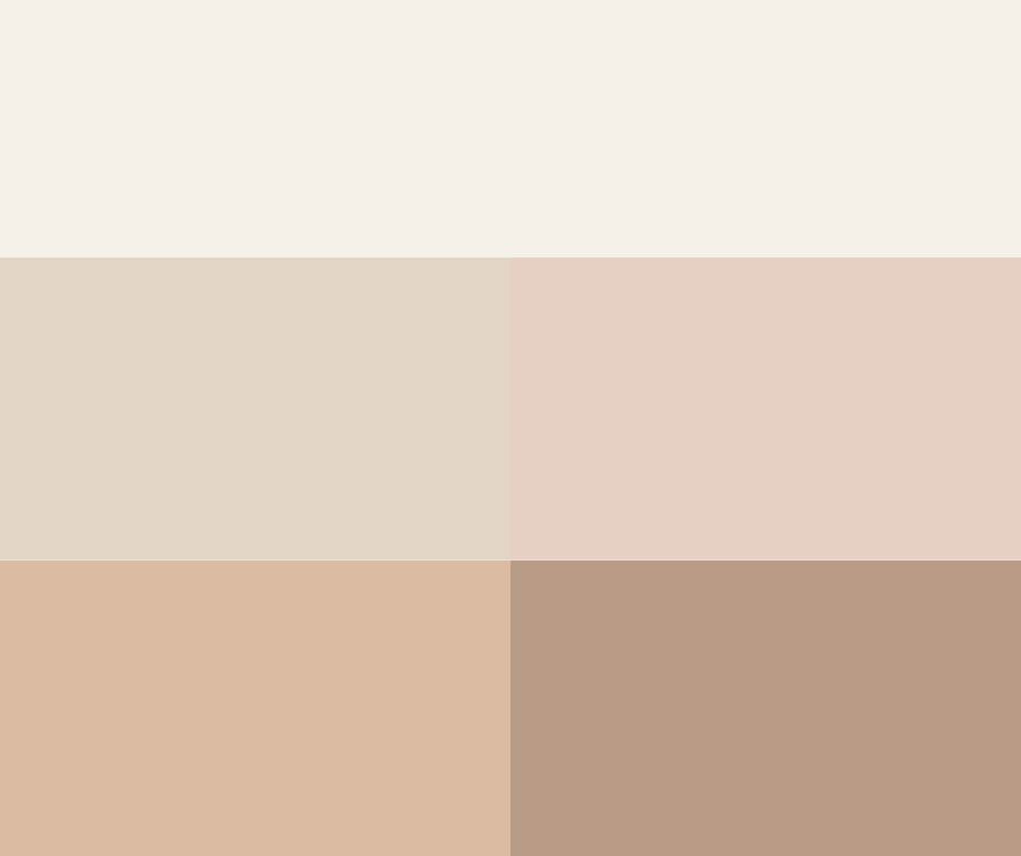A gradient color palette transitioning from cream to dusty pink and brown tones arranged in rectangular blocks.