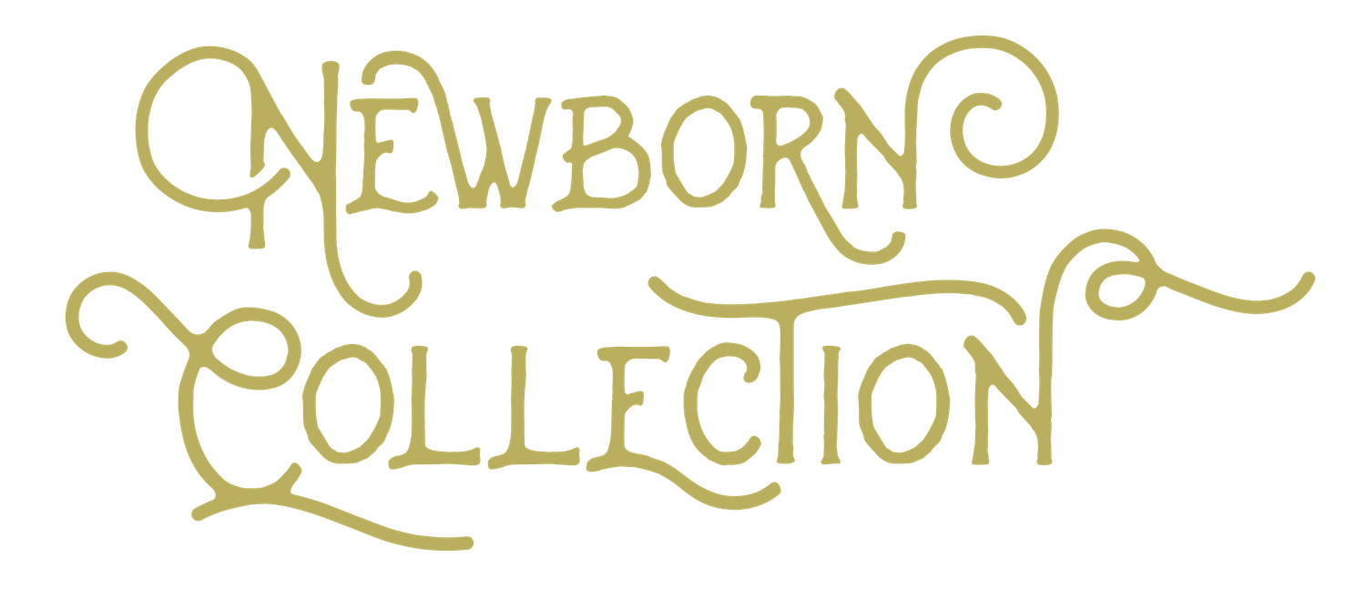 Decorative gold text design reading 'Newborn Collection' in elegant script.