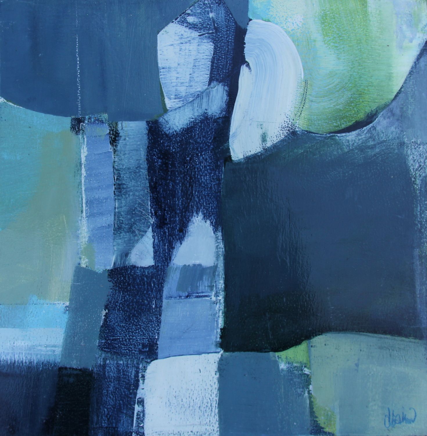 abstract blue various shapes