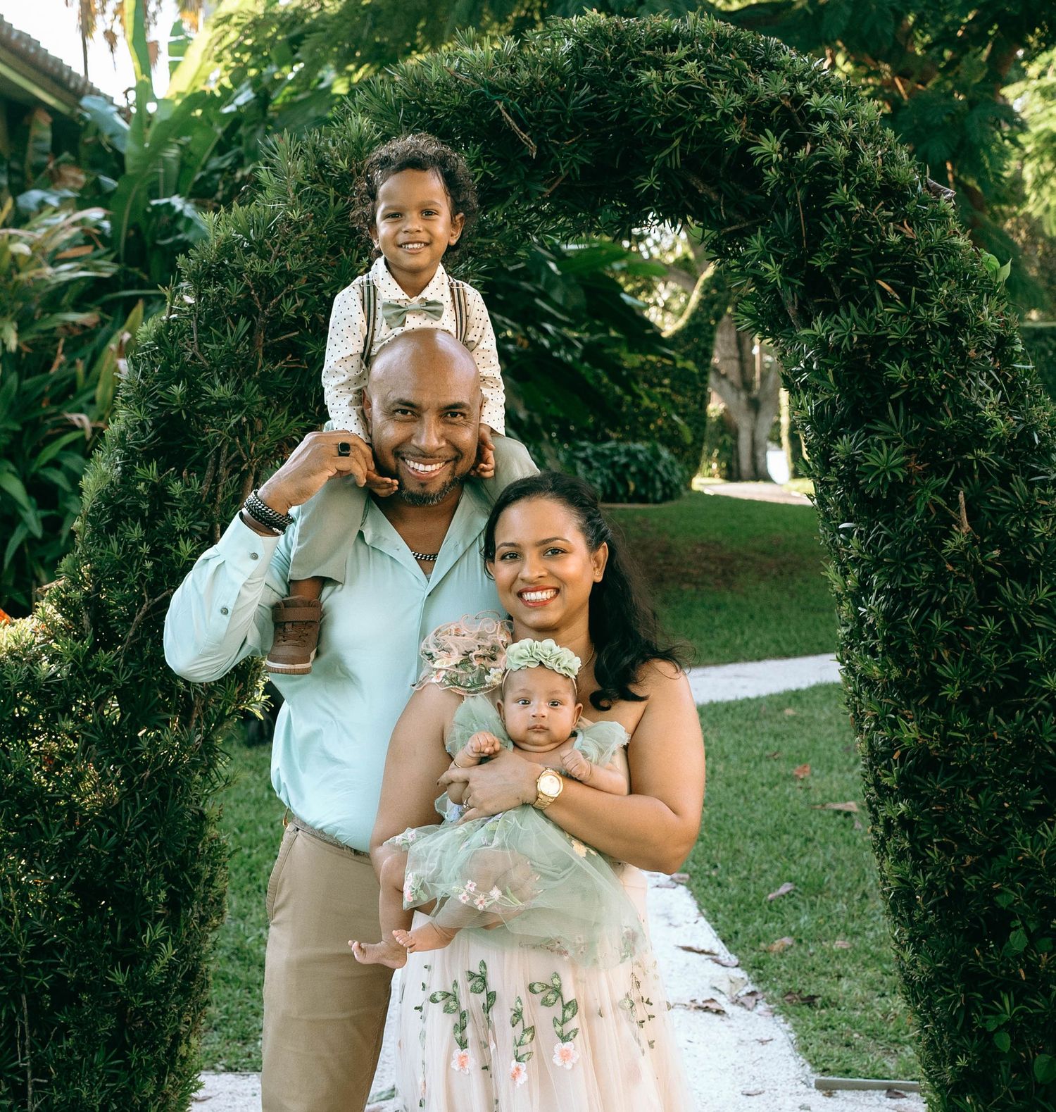 Happy family moments captured in a series of casual outdoor portraits.