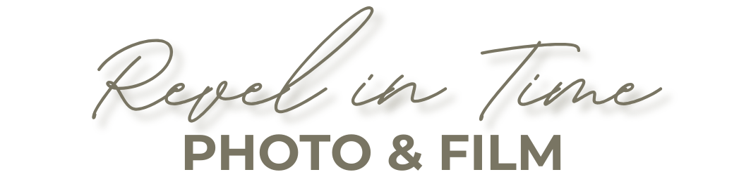 Photography studio branding featuring delicate script lettering and retro equipment icons.
