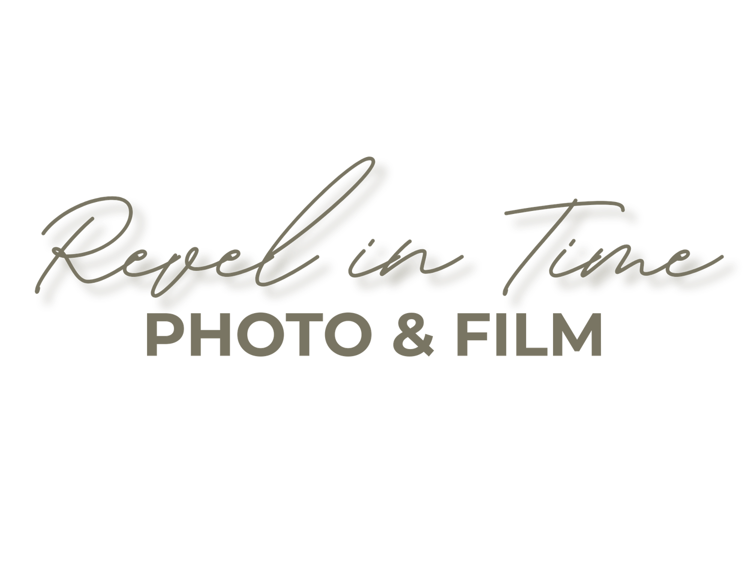 Clean photography studio branding with vintage-inspired camera and typewriter graphics.