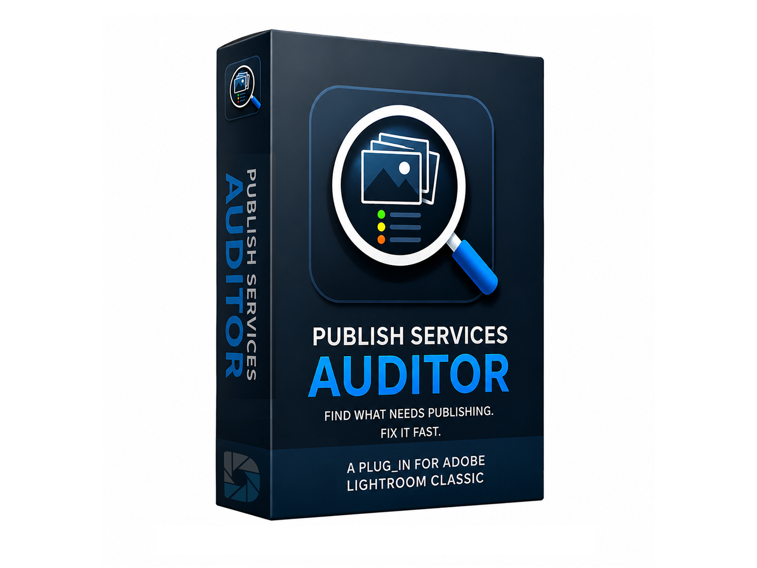 Publish Services Auditor software box for a plugin used with Adobe Lightroom Classic