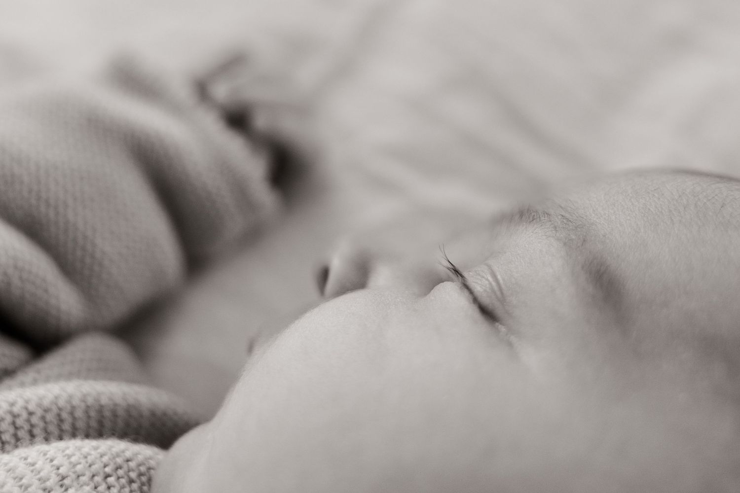 Detail image of baby sleeping during in home newborn session