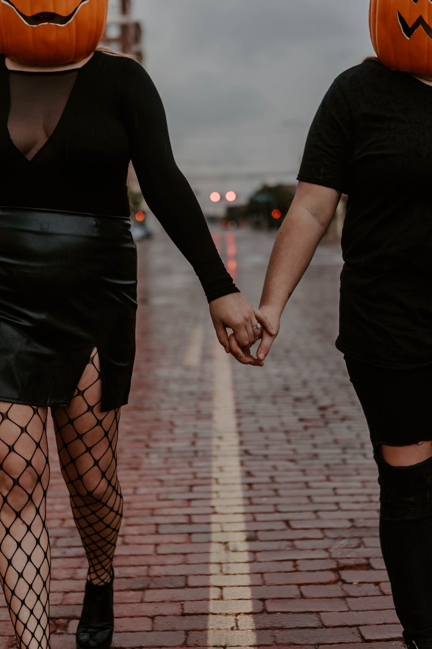 Engagement photo session in Lubbock, Texas, Halloween themed