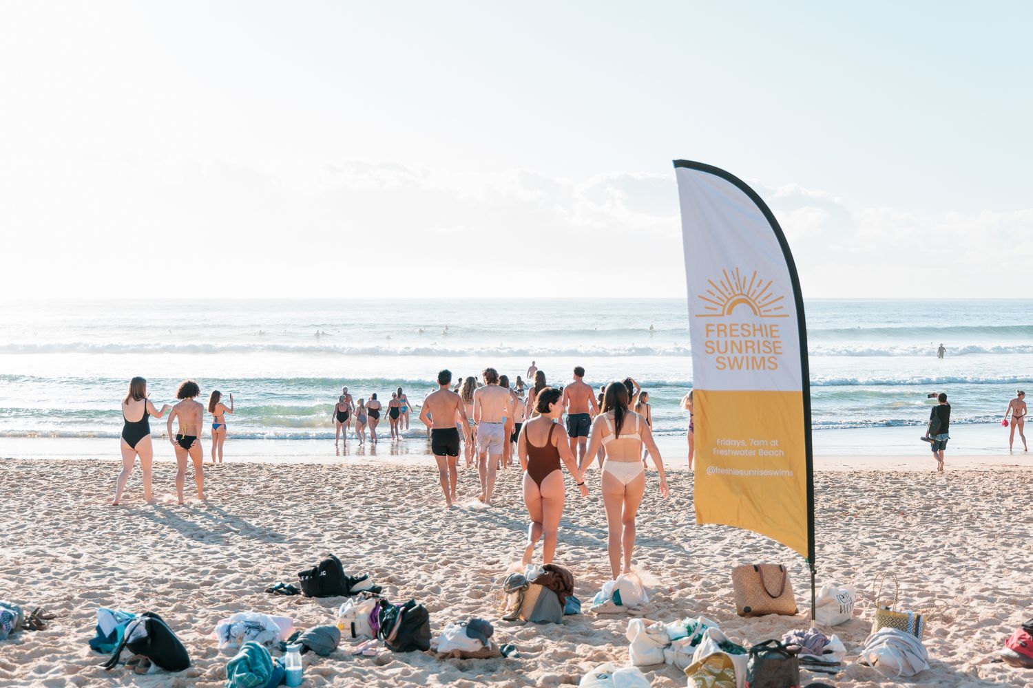 Community lifestyle photography, Freshie Sunrise Swims, Northern Beaches