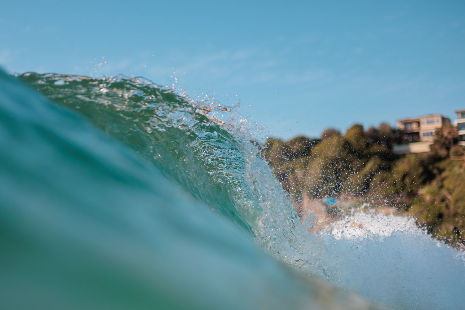 A wave curling at Freshwater beach Sydney