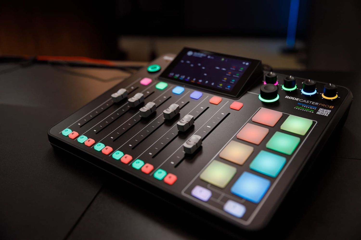 Professional podcast mixer and audio controls in a Seminole FL podcast recording studio rental