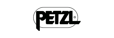 Petzl brand logo in black text enclosed in oval border on white background.