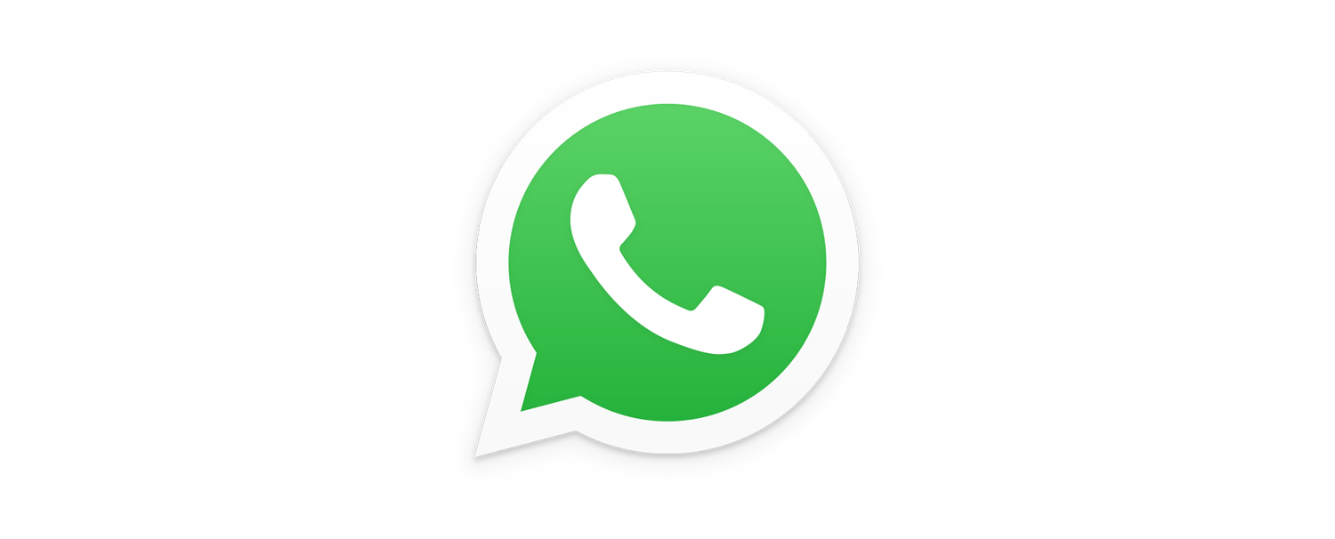 WhatsApp logo featuring a white phone icon inside a green speech bubble on a white background.