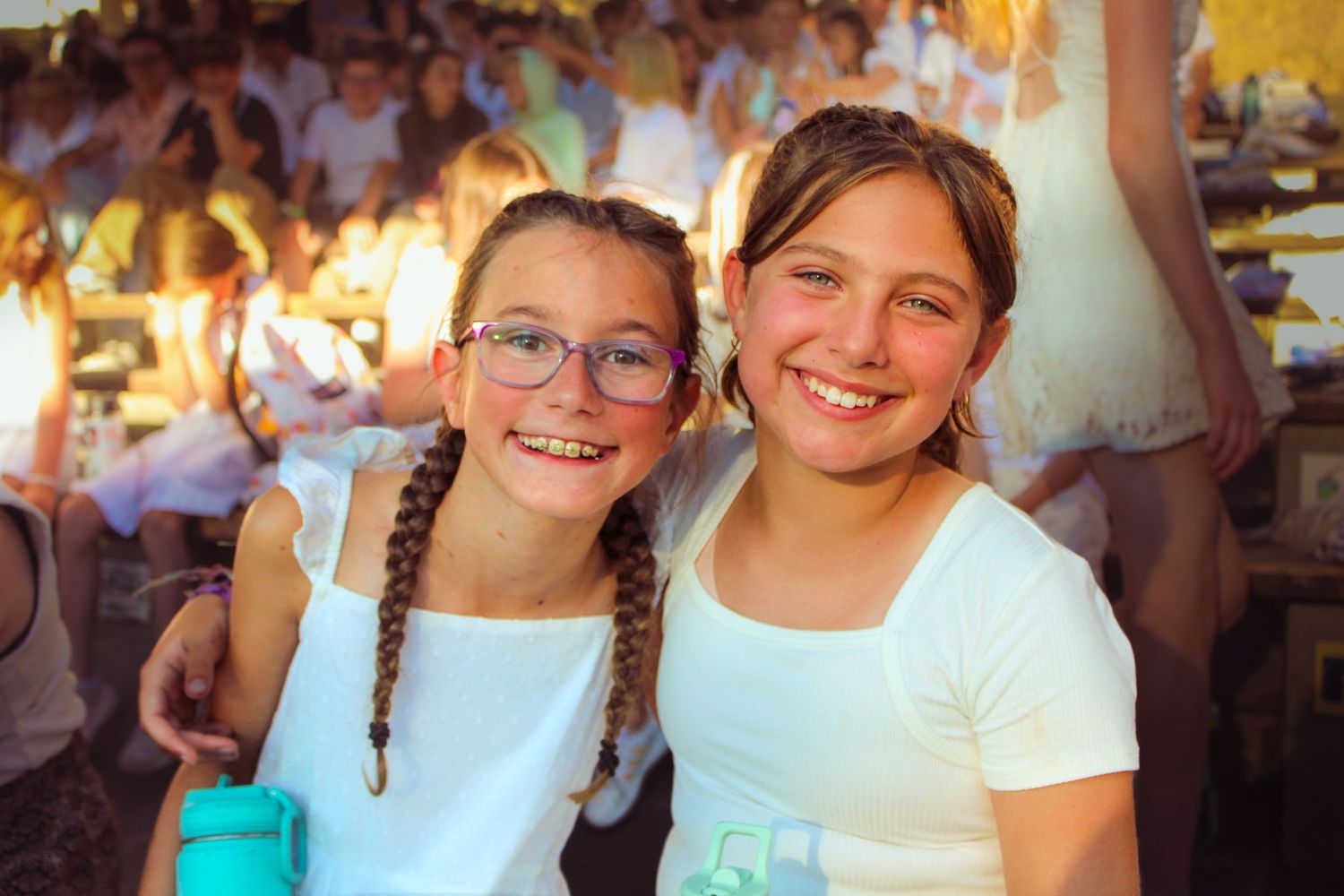 Two girls posed for a photo.