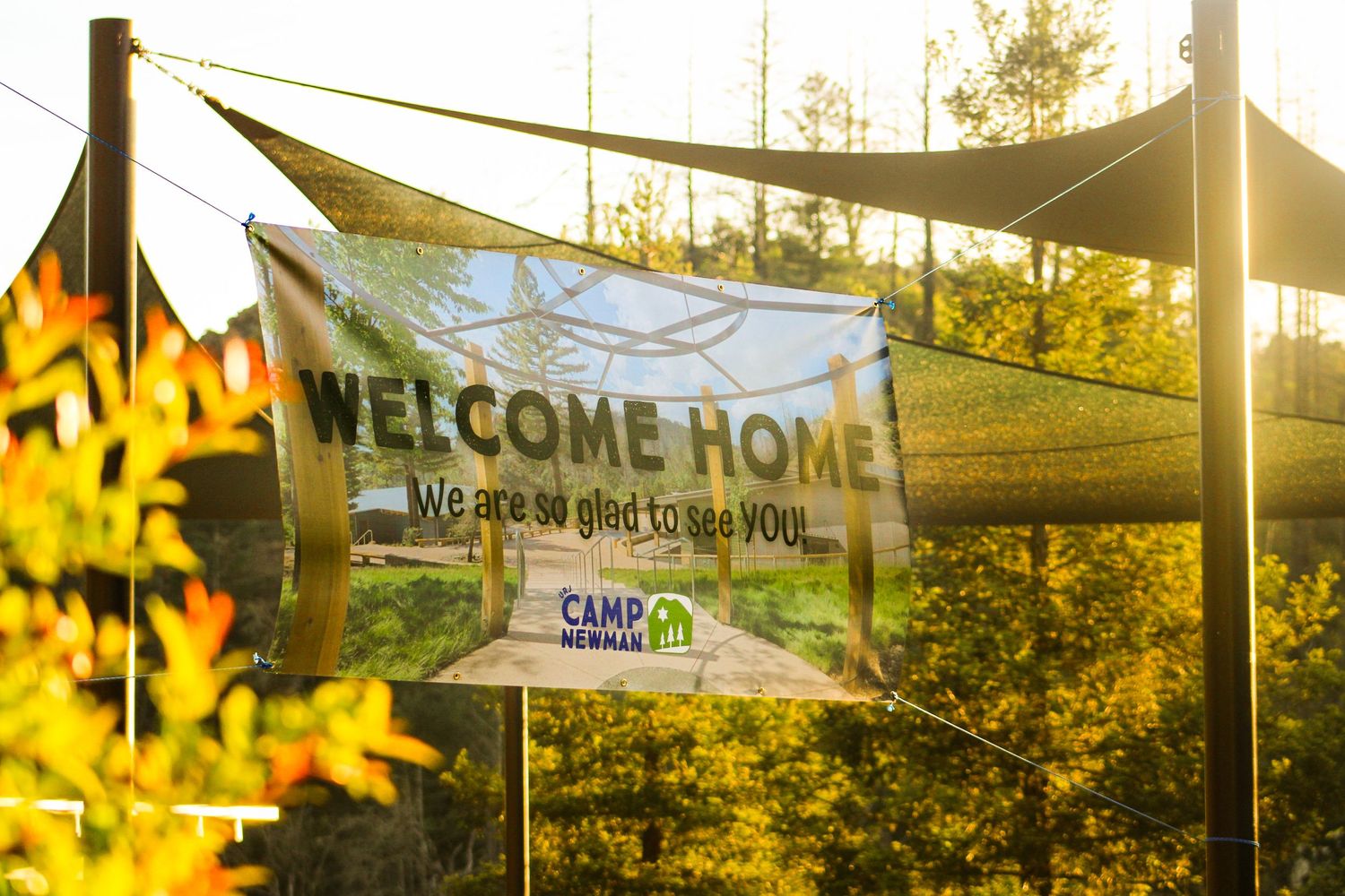 A welcome sign for URJ Camp Newman.