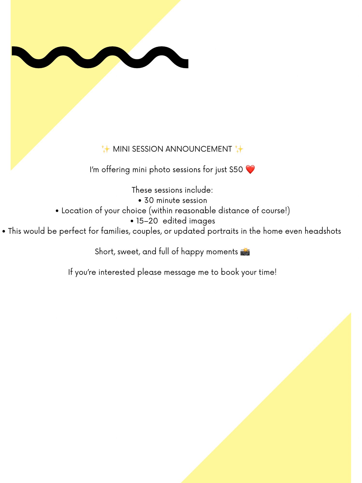 Mini shoot announcment