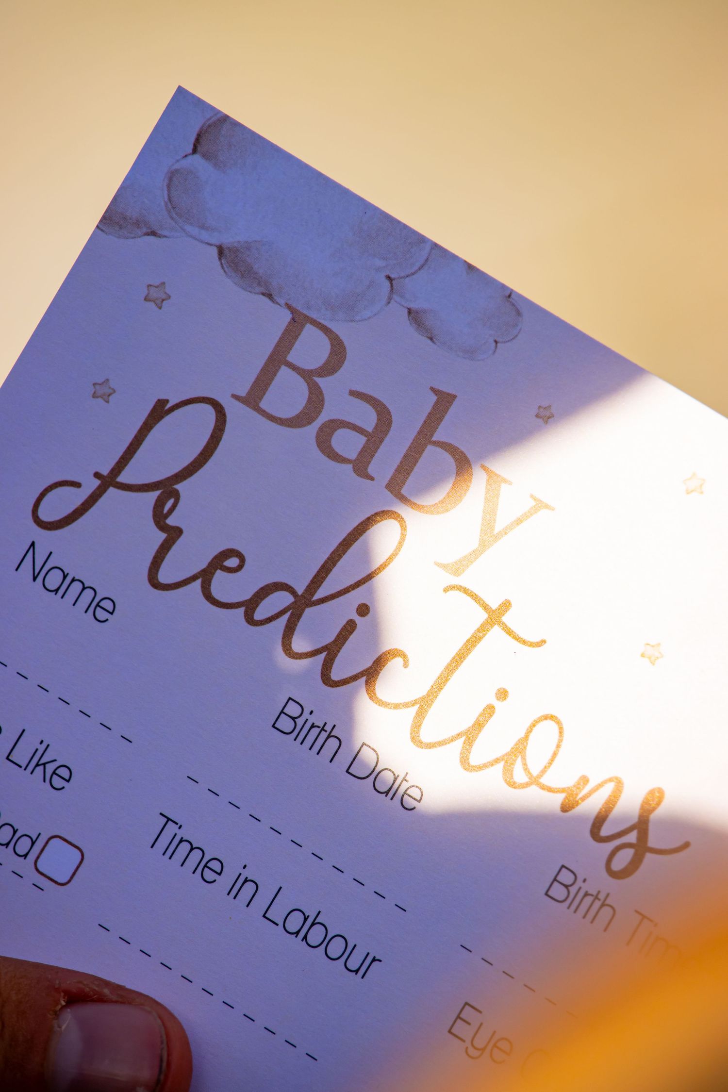Close-up of a form or document with text visible in blue tones.