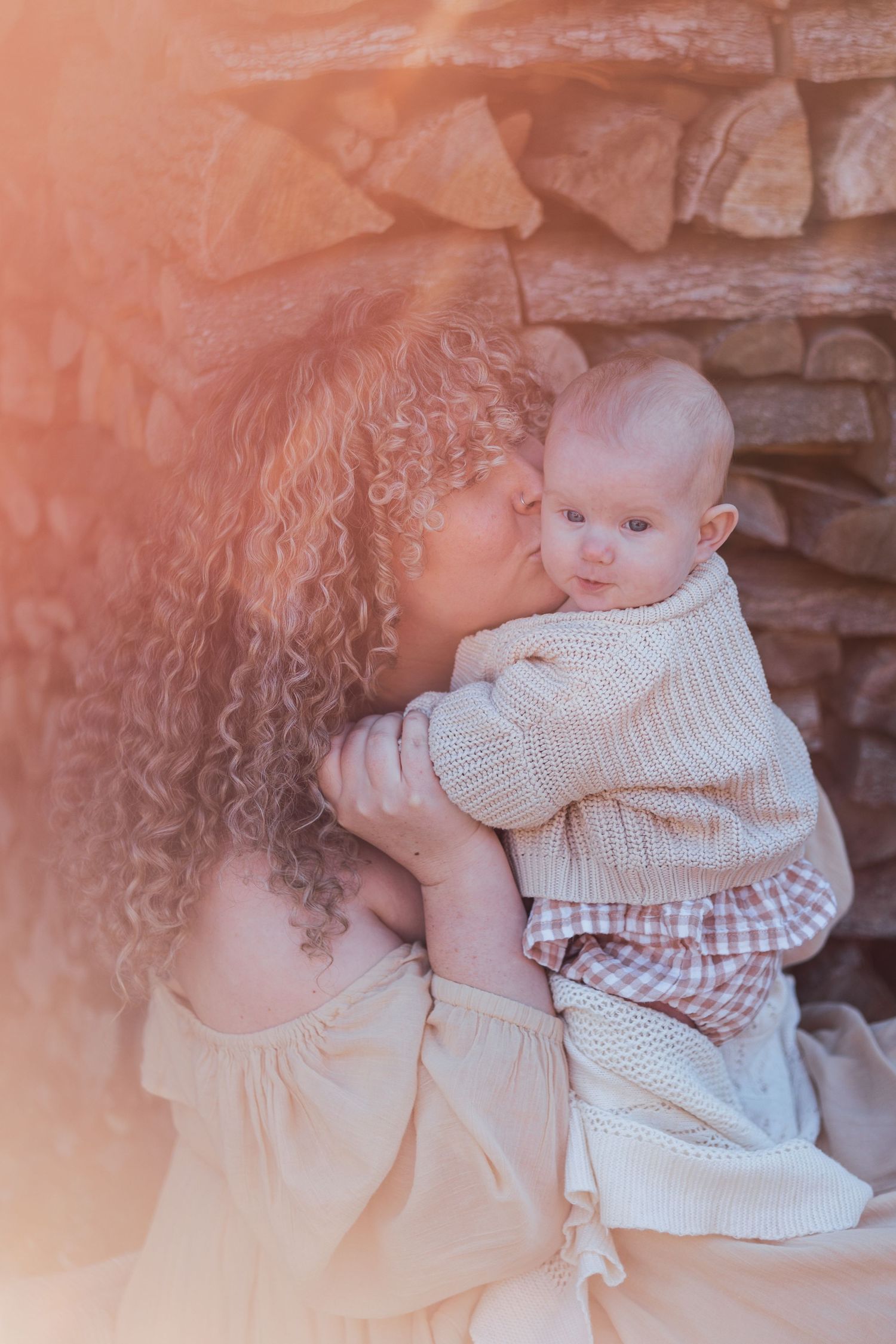 Newborn and mother portrait session, outdoor family photography West London