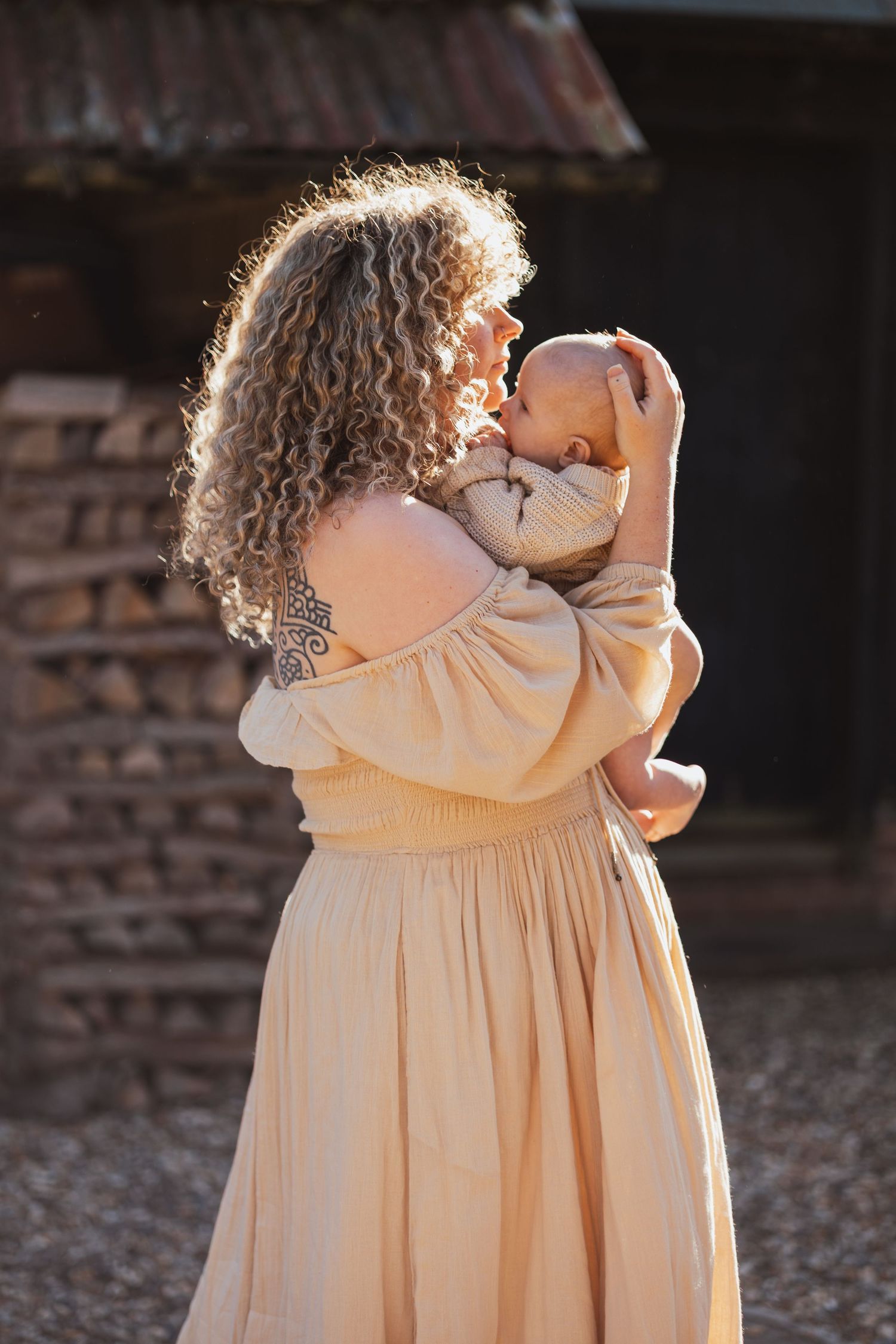Newborn and mother portrait, soft natural light family photography Ruislip