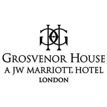Grosvenor House JW Marriott Hotel London logo in classic typography.