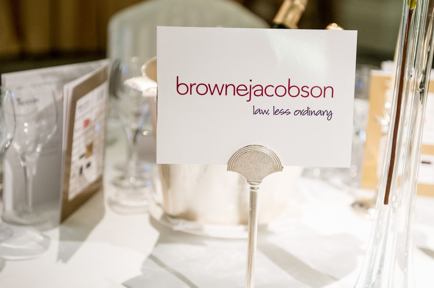 Browne Jacobson corporate branding displayed at professional event.