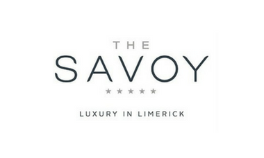 The Savoy luxury hotel logo with five-star rating indicator.