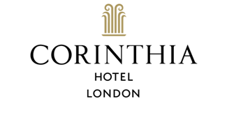 Corinthia Hotel London logo featuring classical column design element.