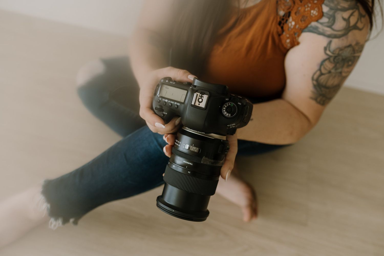 Woman holding camera