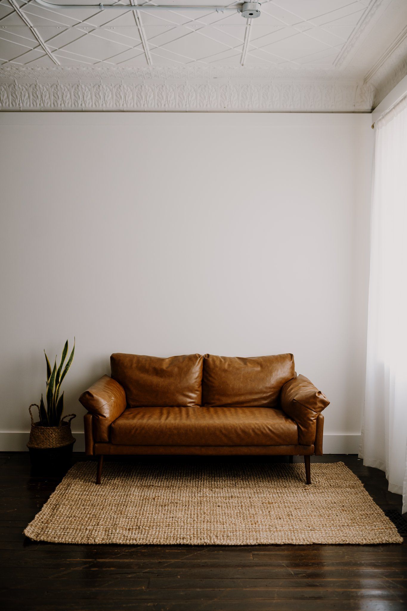 Couch in natural light studio