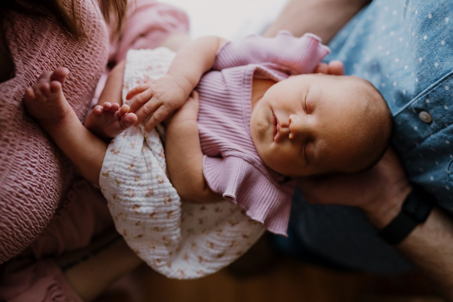 newborn baby girl during natural light newborn photos maryville tn
