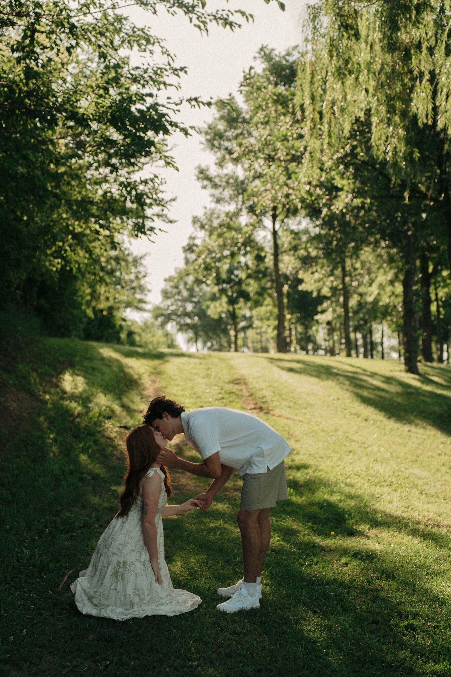 Madelynn and Isaiah's engagement photos in Davenport Iowa during the summer - beautiful morning session