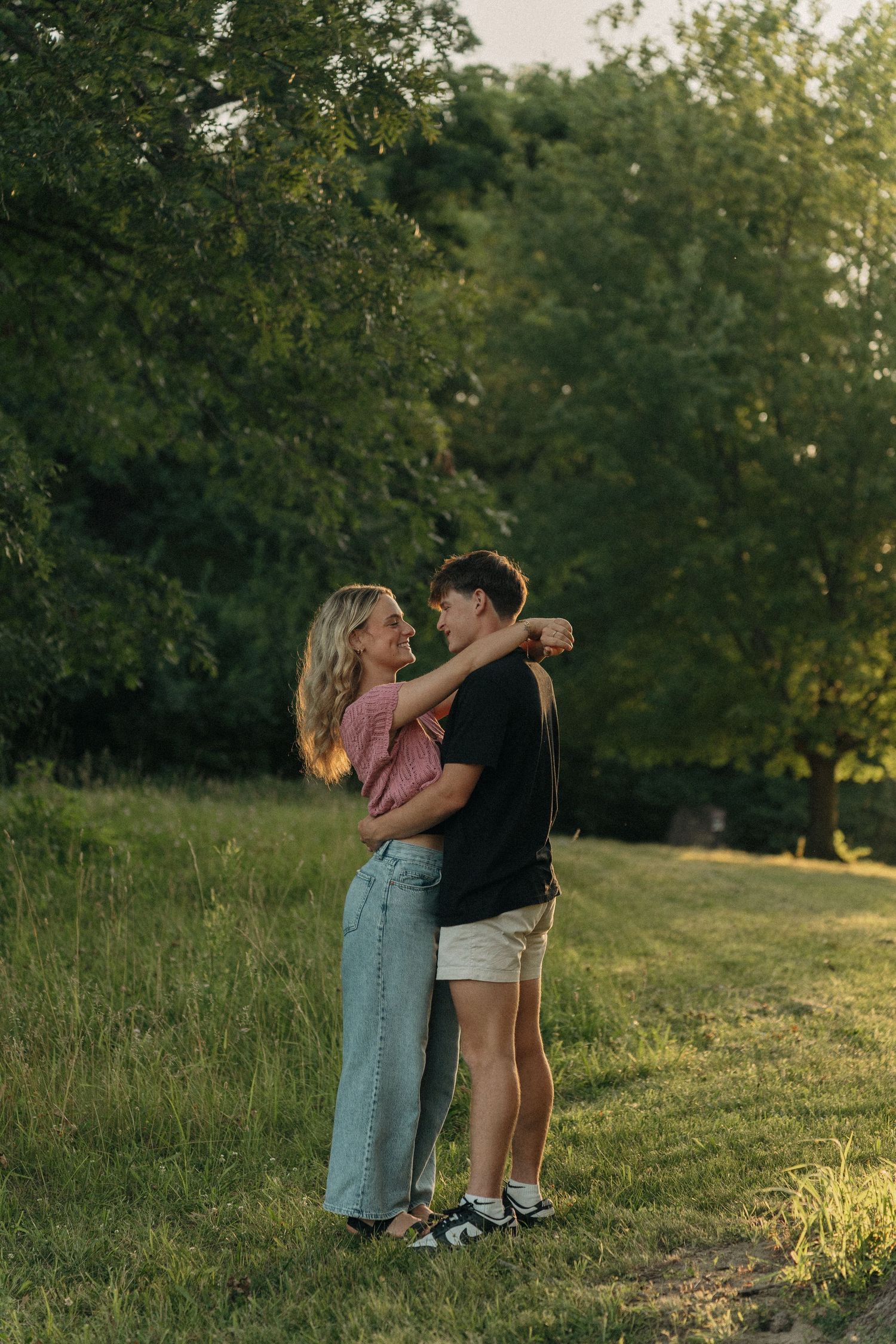 Clair and Calen at Carpenter's Park in Springfield Illinois - Couples Session during a summer evening