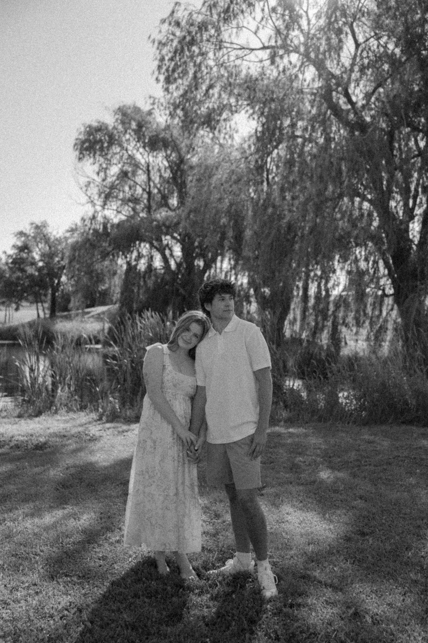 Madelynn and Isaiah's engagement photos in Davenport Iowa during the summer - beautiful morning session - black and white