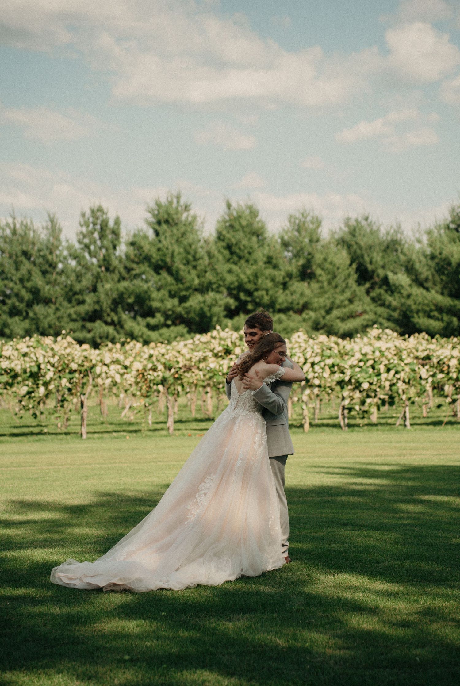 Danielle and Will's first look, with the biggest and brightest hug I have every seen