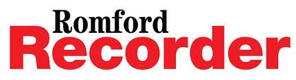 The Romford Recorder newspaper logo in black and red text.