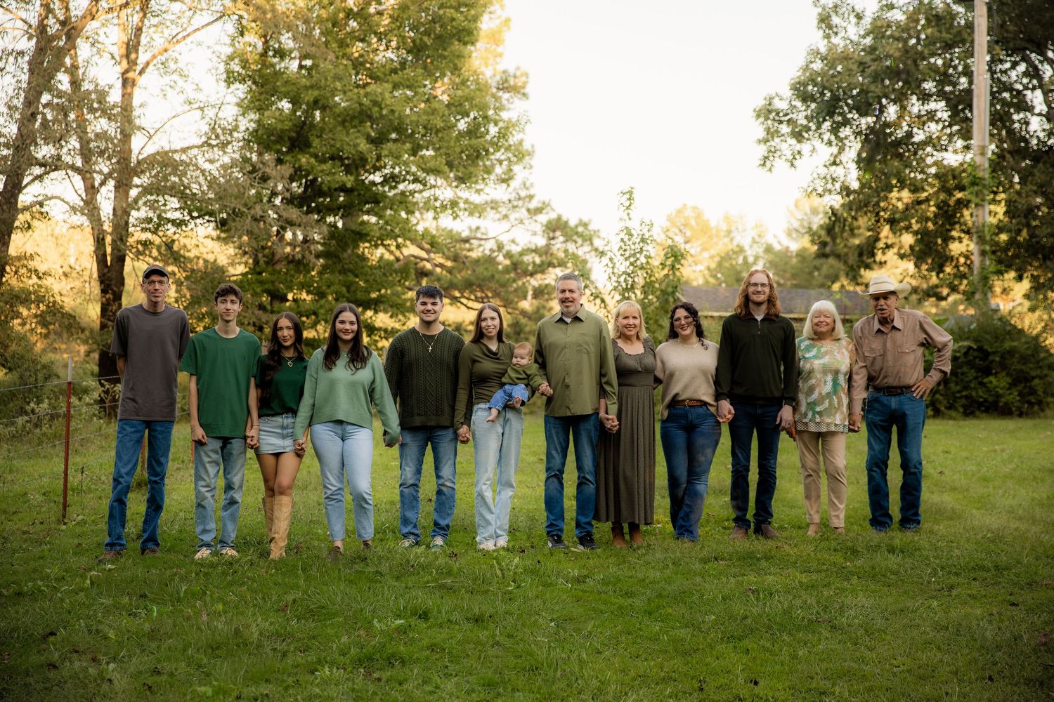 Extended family walking