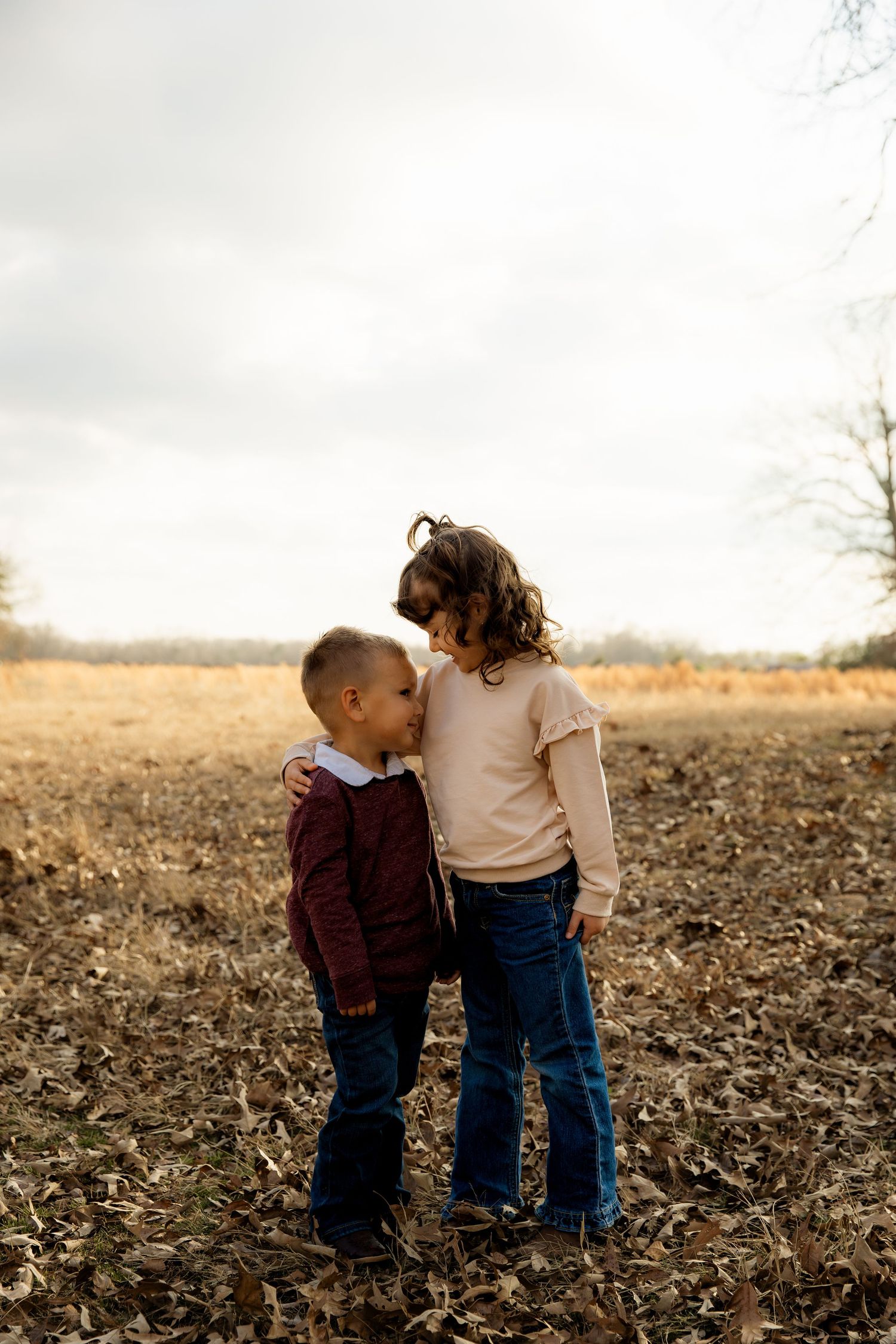 Two Siblings looking at each other