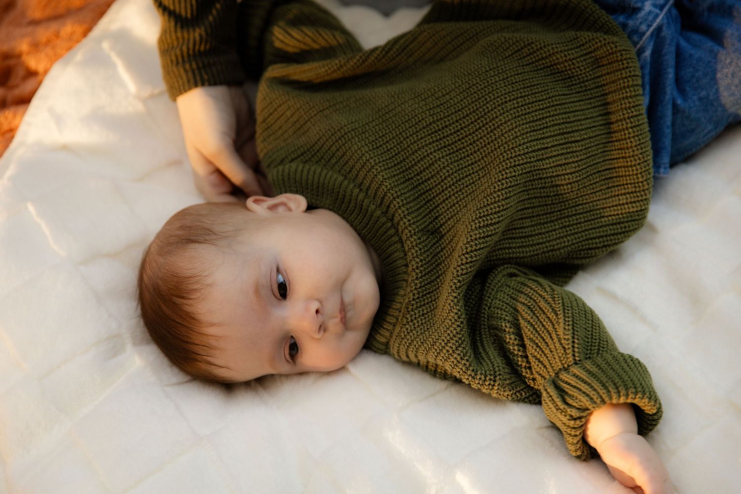 Baby on blanket