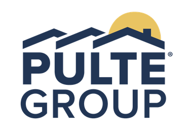 Collection of modern real estate and construction company logos in navy blue. Pulte Group