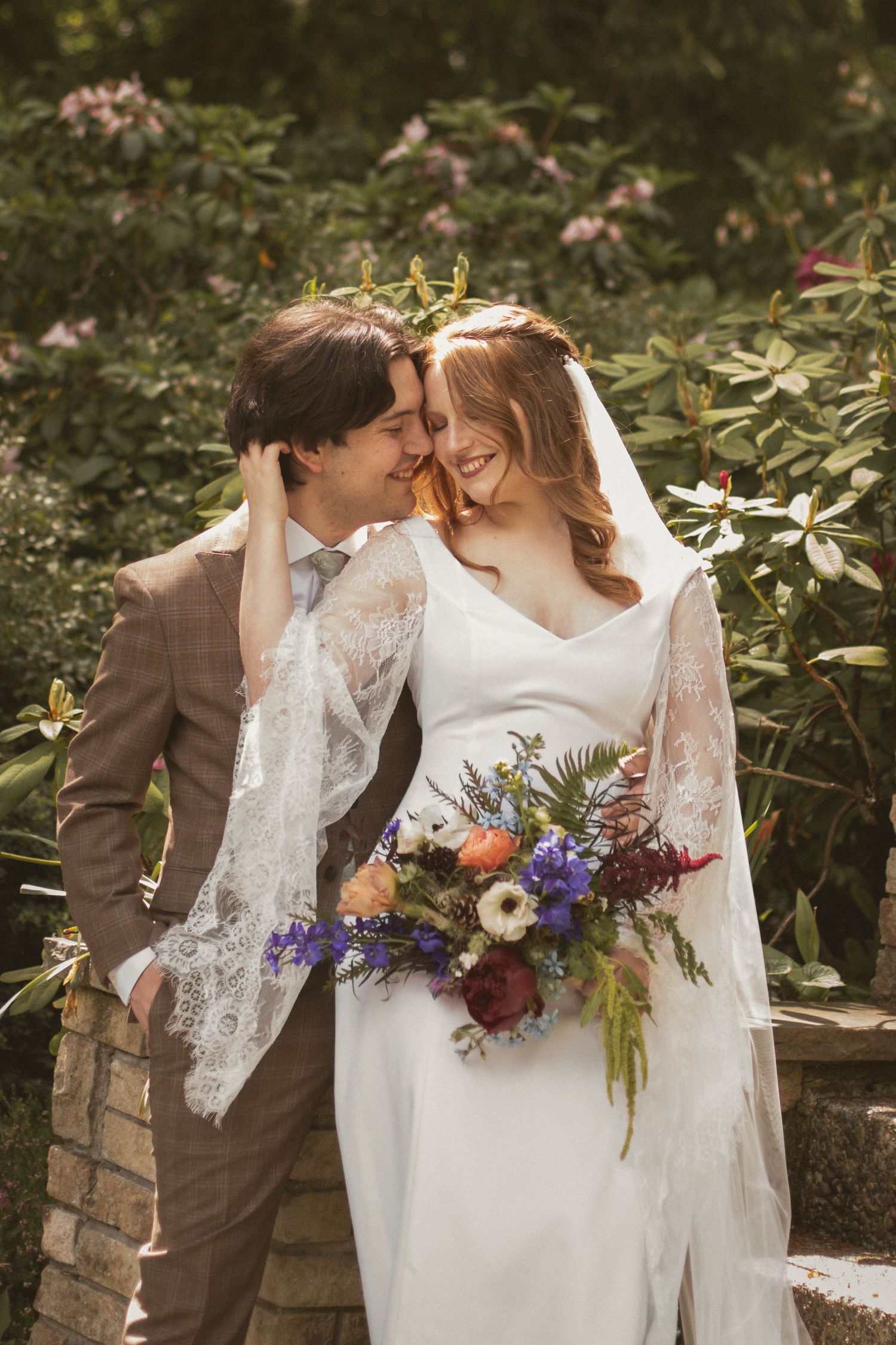 Cinematic genuine photo of married couple smiling in Seattle, Washington