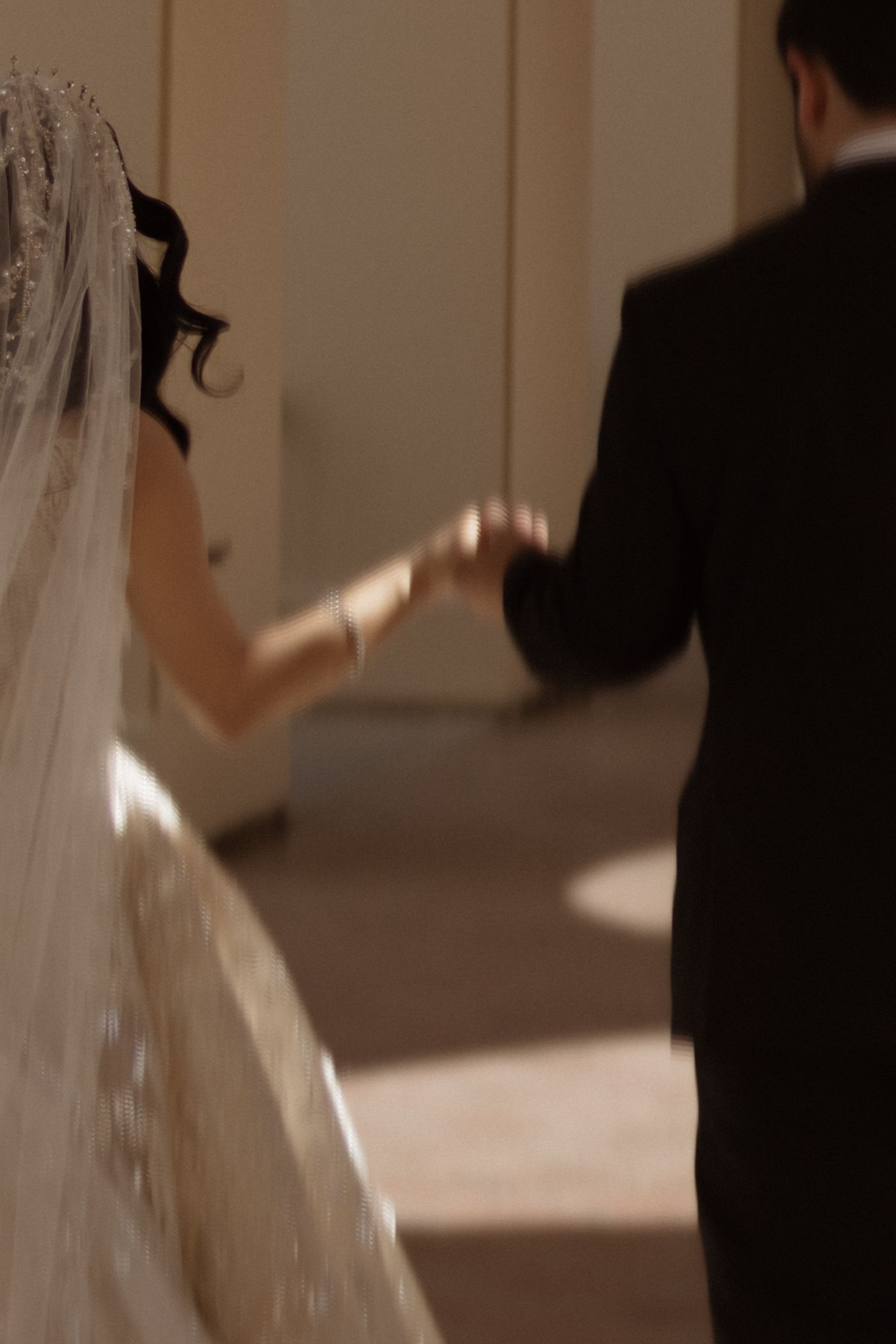 Candid laughter between the couple during their Los Angeles wedding celebration.
