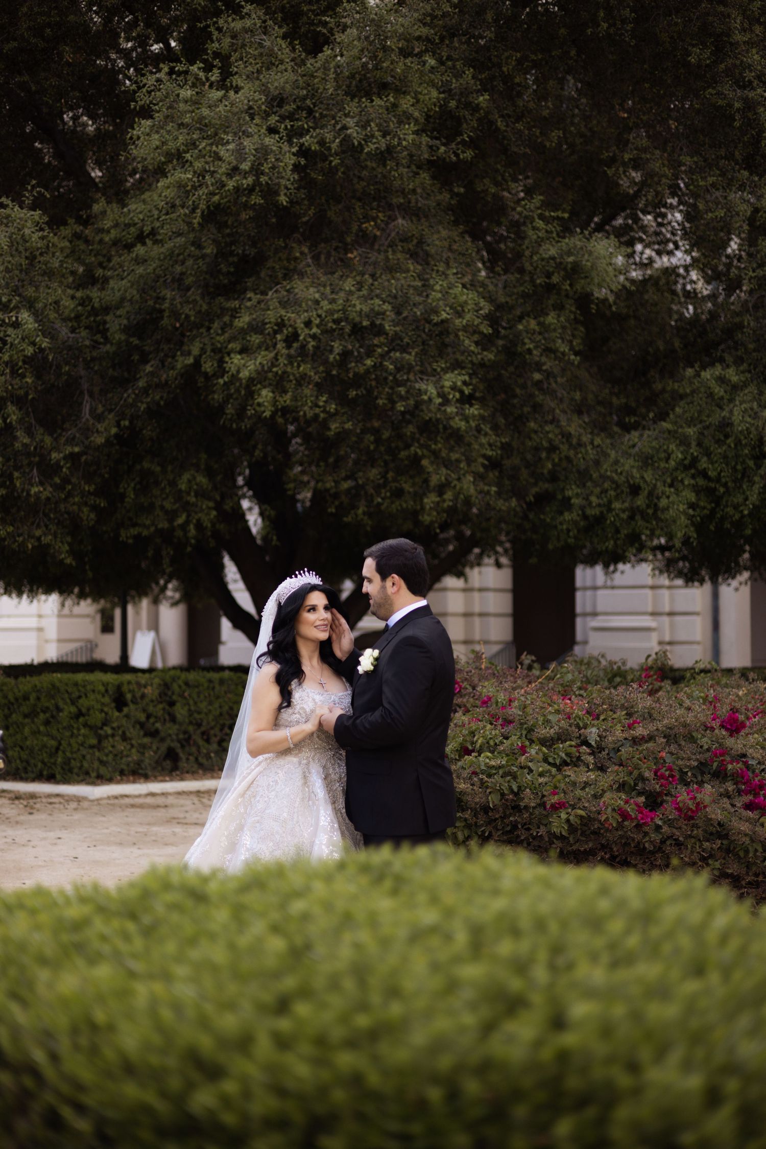 Close-up of wedding rings with artistic Los Angeles wedding photography style.
