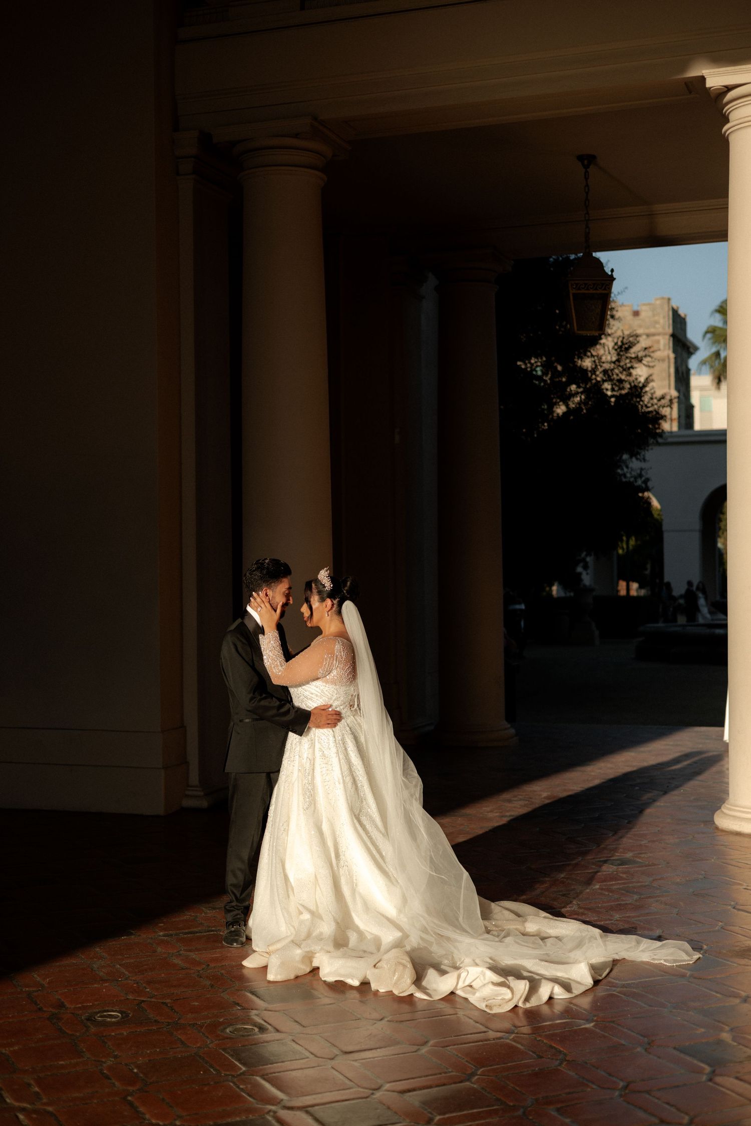 Cinematic moment of the groom in Los Angeles, captured with natural light.