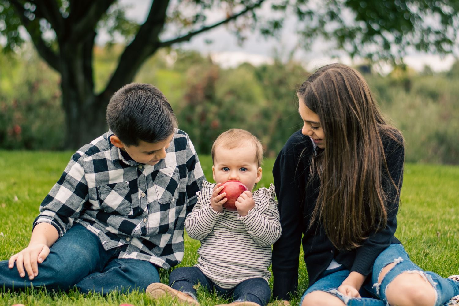 Family photo, three children