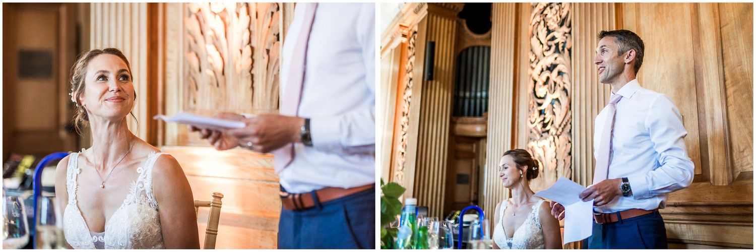 The groom's speech after the wedding meal at Walhampton School