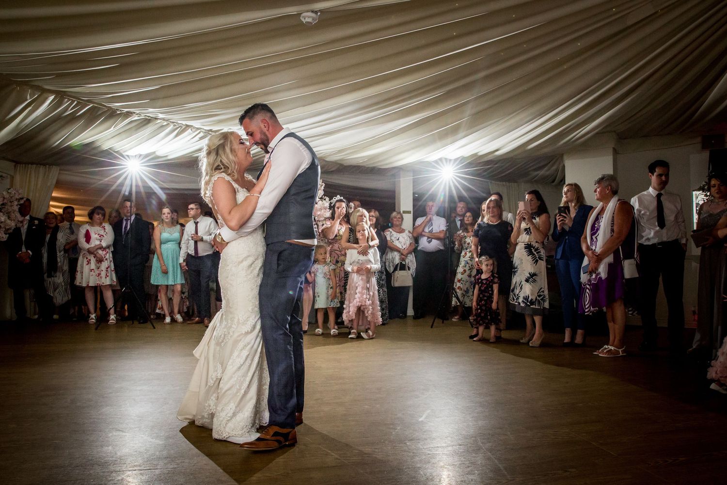 Couple first dance photograph at Southdowns manor Hampshire wedding venue