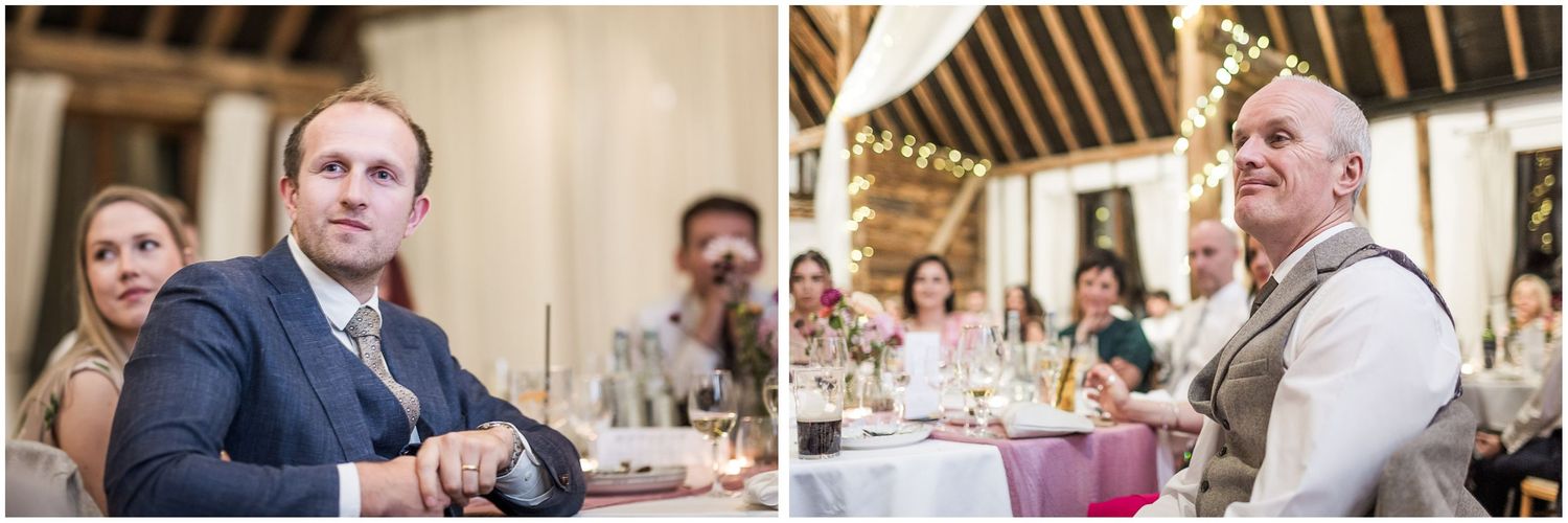 Candid photography of guests watching the wedding speeches